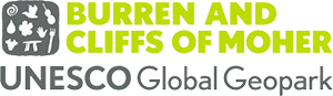 Logo for the Burren & Cliffs of Moher UNESCO Global Geopark